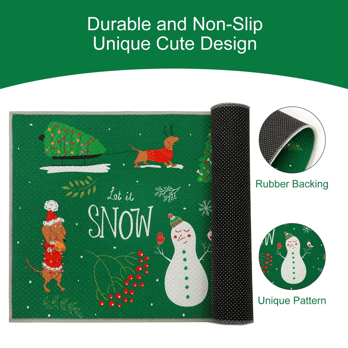 Christmas Dachshund Door Mat – image 4