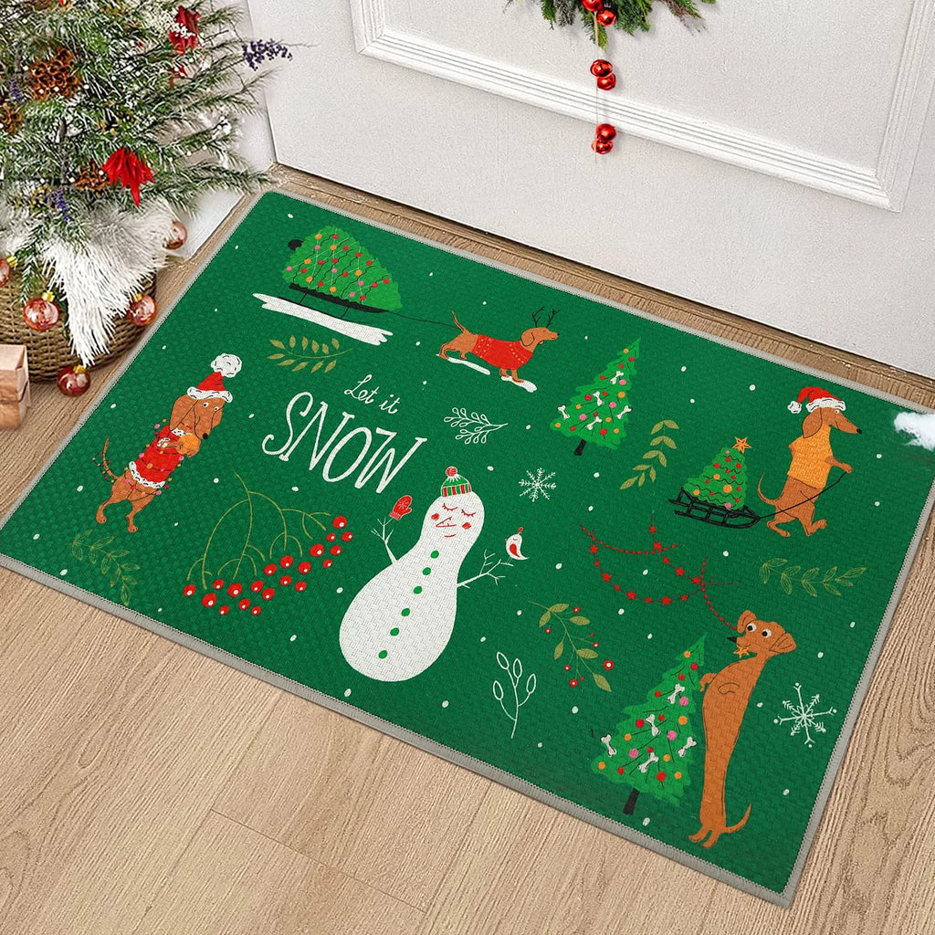 Christmas Dachshund Door Mat – image 1