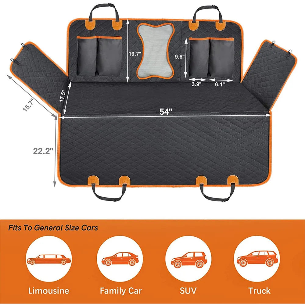 Waterproof dog car seat cover on a back seat - view 4