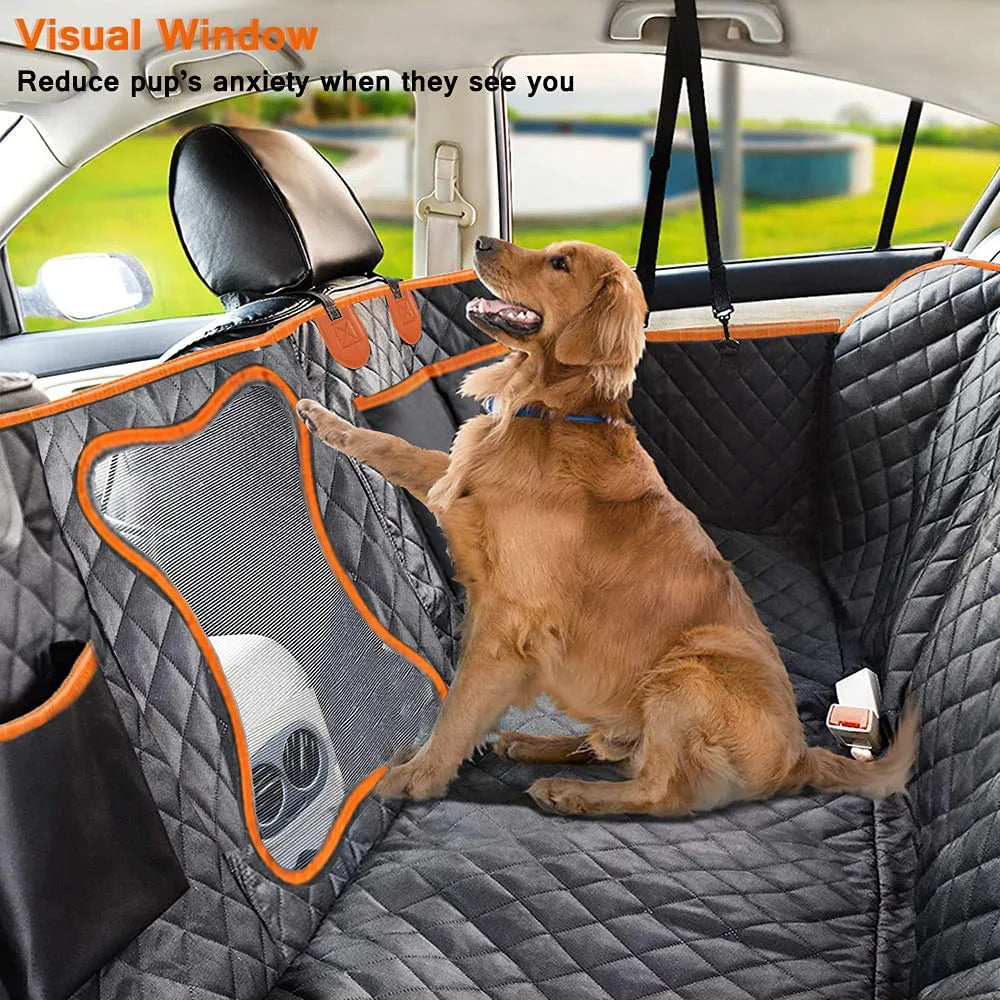 Waterproof dog car seat cover on a back seat - view 2