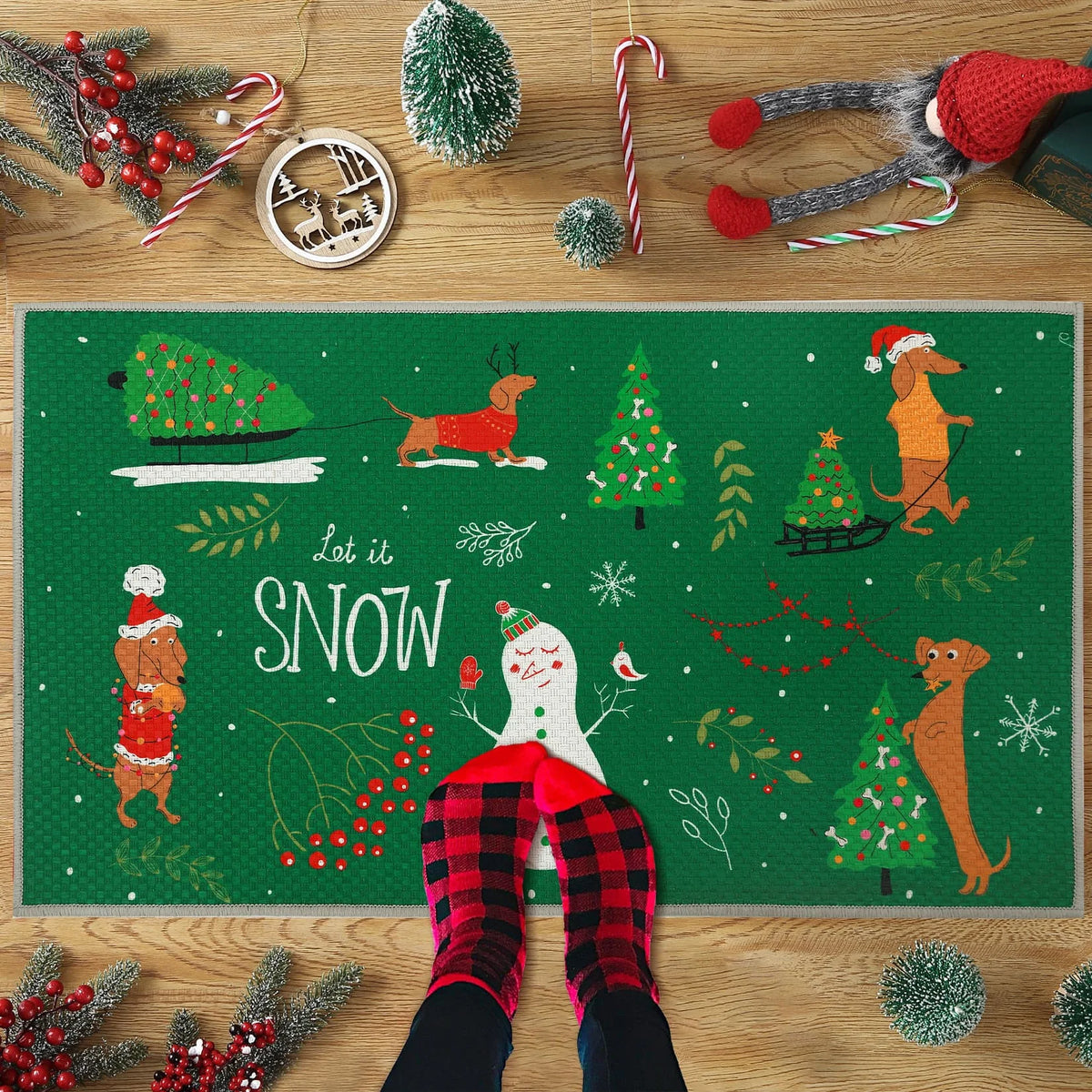 Christmas Dachshund Door Mat – image 2